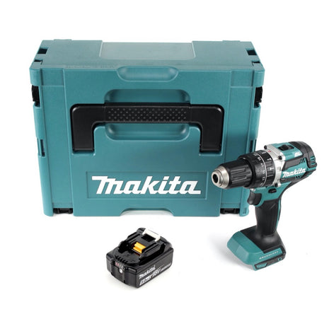 Makita DHP 484 T1J Trapano avvitatore con percussione a batteria 18V 54Nm + 1x Batteria 5,0 Ah + Valigetta Makpac - senza caricabatterie