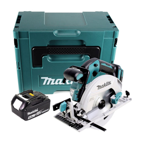 Makita DHS 680 T1J Sega circolare a batteria 18V 165mm in valigetta Makpac + 1x Batteria 5,0 Ah - senza caricatore