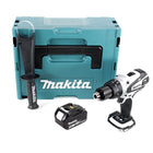 Makita DDF 458 T1J W perceuse-visseuse sans fil 18 V 91 Nm blanc + 1x batterie 5,0 Ah + Makpac - sans chargeur