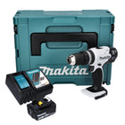 Makita DHP 453 RM1J W Taladro percutor inalámbrico blanco 18 V 42 Nm + 1x batería 4,0 Ah + cargador + Makpac