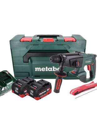 Metabo KHA 18 LTX Perforateur sans fil 18 V 2,2 J SDS Plus + 2x Batteries 10,0 Ah + Chargeur + Coffret metaBOX