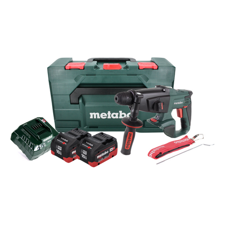 Metabo KHA 18 LTX Perforateur sans fil 18 V 2,2 J SDS Plus + 2x Batteries 10,0 Ah + Chargeur + Coffret metaBOX