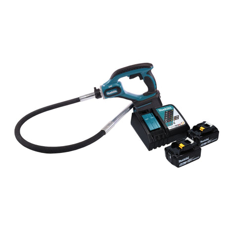 Compactador de hormigón a batería Makita DVR 450 RG 18 V 1,2 m + 2x baterías 6,0 Ah + cargador