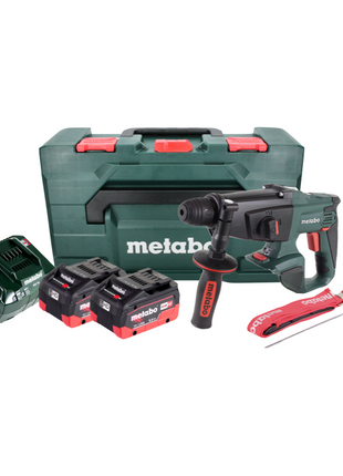 Metabo KHA 18 LTX Marteau sans fil 2,2 J 18V SDS Plus + 2x Batteries 8,0 Ah + Chargeur + Coffret MetaBOX