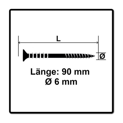 SPAX Justierschraube 6,0 x 90 mm 200 Stück ( 2x 161010600903 ) Justiergewinde mit Halterillen Flachkopf T-STAR Plus 4Cut WIROX