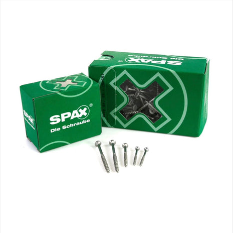 SPAX Vis universelle 5,0 x 100 mm - Filetage partiel - Tête fraisée T-STAR plus - 4Cut - WIROX - 500 pcs. (5x 0191010501003)