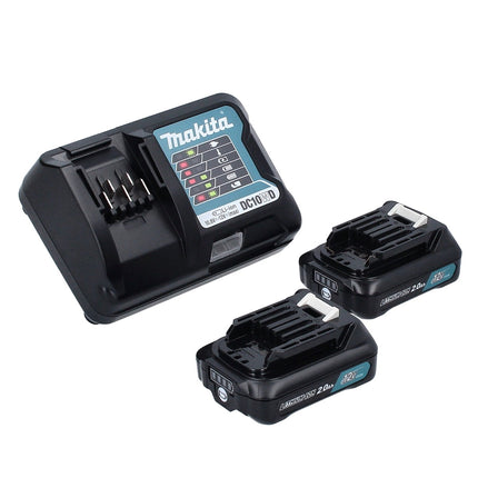 Makita HP 333 DWAE Akku Schlagbohrschrauber 12 V 30 Nm + 2x Akku 2,0 Ah + Ladegerät + 1x FFP2 Maske + Koffer - Toolbrothers