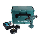 Makita DRV 250 RTJ Akku Blindnietsetzgerät 18 V 20 kN Brushless + 2x Akku 5,0 Ah + Ladegerät + Makpac