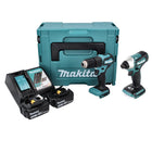 Kit combinato Makita DLX 2221 JX2 18 V con DHP 483 40 Nm + DTD 155 140 Nm senza spazzole + 2x batteria 3,0 Ah + caricabatterie + Makpac