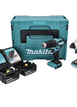 Makita DLX 2221 JX2 Akku Kombo Kit 18 V mit DHP 483 40 Nm + DTD 155 140 Nm Brushless + 2x Akku 3,0 Ah + Ladegerät + Bitset + Makpac