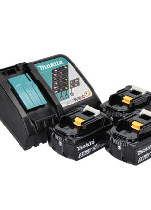 Kit combinado de batería Makita DLX 2334 J 18 V con DHP 485 50 Nm sin escobillas + DGA 504 125 mm sin escobillas + 3x batería 3,0 Ah + cargador + Makpac