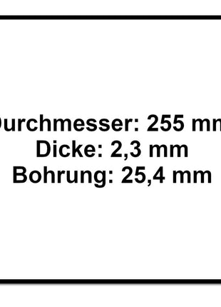 Metabo Dickichtmesser 3 flügelig für Freischneider ( 628432000 ) 255 x 2.3 x 25.4 mm - Toolbrothers