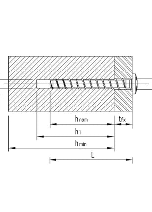 HECO MULTI MONTI plus MS Vis d’ancrage, 7,5 x 50 mm, Vis à béton, Tête ronde plate, T-Drive, Zinguée blanc, A2K - 200 pcs. (2x 49856)