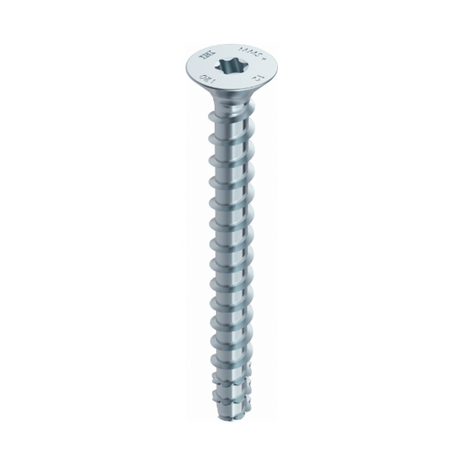 HECO MULTI MONTI plus F anclaje de tornillo 6,0 x 50 mm 200 piezas (2x 48495) tornillo para hormigón, cabeza avellanada, accionamiento en T, galvanizado azul, A2K