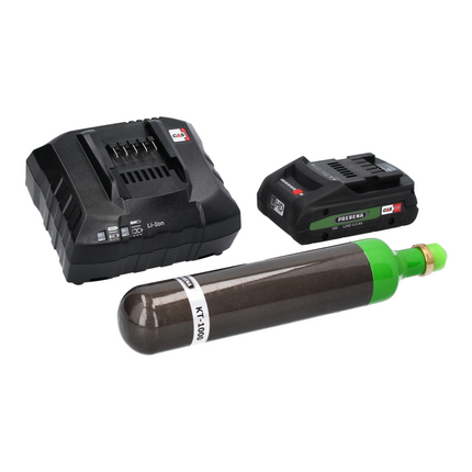 Prebena PKT 8 RKP100 SET 4 Akku Hybrid Nagler Set 18 V 65 - 100 mm mit 1x Akku 4,0 Ah + Ladegerät ( CAS )