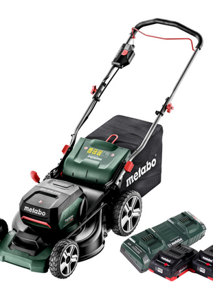 Metabo RM 36-18 LTX BL 46 Akku Rasenmäher 36 V ( 2x 18 V ) 46 cm Brushless + 2x Akku 4,0 Ah + Doppelladegerät - Toolbrothers