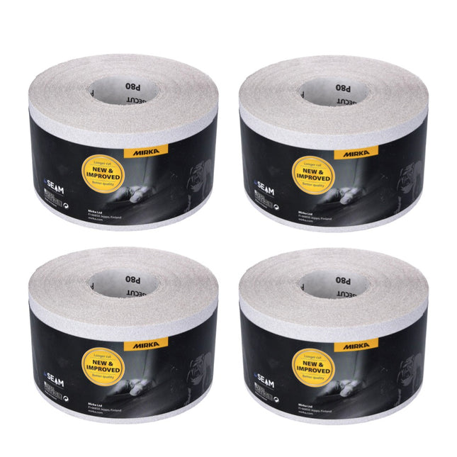 Mirka BASECUT Rotolo di carta abrasiva universale 115 mm x 50 m / P80 / 4 pz. - ( 4x 2251100180N )