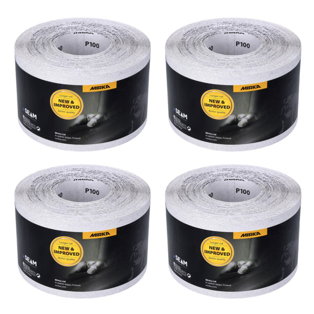 Mirka BASECUT Rotolo di carta abrasiva universale 115 mm x 50 m / P100 / 4 pz. - ( 4x 2251100110N )