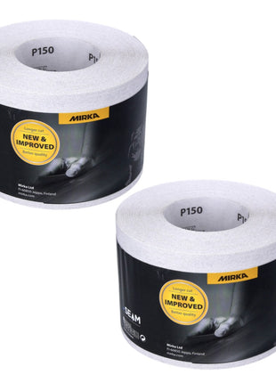 Mirka BASECUT Rouleaux de papier abrasif 115 mm x 50 m, P150, Papier abrasif universel, 2 pcs. ( 2x 2251100115N )