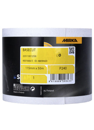 Mirka BASECUT Rouleaux de papier abrasif 115 mm x 50 m, P240, 2 pcs. Papier abrasif universel( 2x 2251100125N )