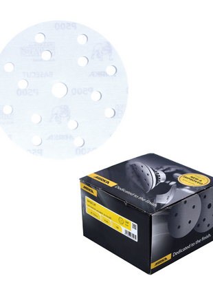 Discos de lijado Mirka BASECUT 150 mm P500 200 piezas (2x 2261109951) Agarre 15 agujeros