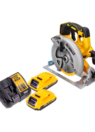 DeWalt DCS 570 D2 Akku Handkreissäge 18 V 184 mm Brushless + 2x Akku 2,0 Ah + Ladegerät - Toolbrothers