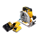 Sierra circular a batería DeWalt DCS 570 L2 18 V 184 mm sin escobillas + 2 baterías 3,0 Ah + cargador