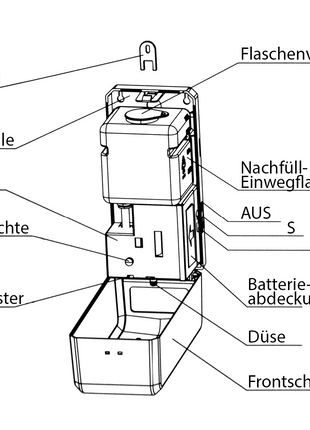 Toolbrothers kontaktloser automatischer Desinfektionsspender Sensor stehend, 1000ml Tank, höhenverstellbar, Netz- und Batteriebetrieb für öffentliche Einrichtungen - Toolbrothers