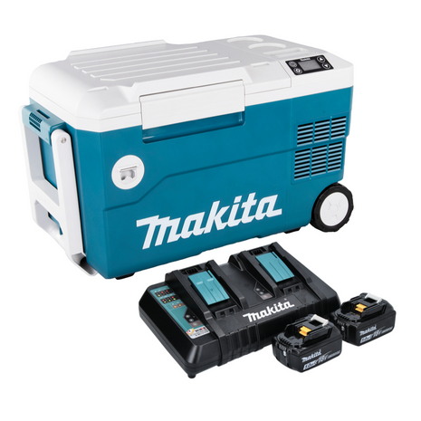 Caja de refrigeración y calefacción por batería Makita DCW 180 PT 36 V (2x 18 V) 20 L + 2x batería 5,0 Ah + cargador doble