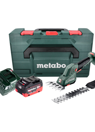 Cisaille à gazon et arbustes sans fil Metabo SGS 18 LTX Q 18 V + 1x batterie 8,0 Ah + chargeur + métaBOX