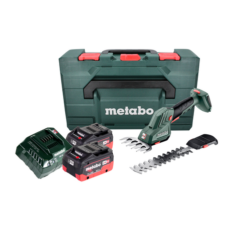 Metabo SGS 18 LTX Q cortacésped y arbustos a batería 18 V + 2x baterías 8,0 Ah + cargador + metaBOX