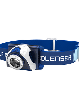 Ledlenser SEO7R Linterna frontal LED 220 lm IPX6 azul (6007-R) + 1x batería + 1x cable USB