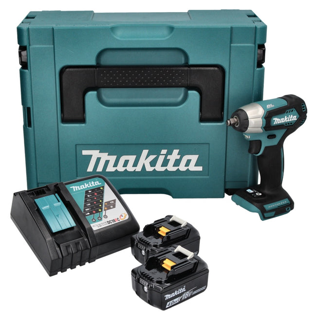 Avvitatore a impatto a batteria Makita DTW 180 RMJ 18 V 180 Nm 3/8" Brushless + 2x batteria 4,0 Ah + caricabatteria + Makpac