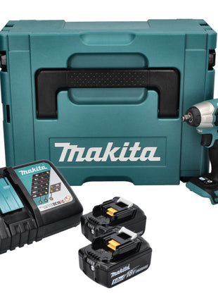 Makita DTW 180 RTJ Atornillador de impacto inalámbrico 18 V 180 Nm 3/8" sin escobillas + 2x batería 5,0 Ah + cargador + Makpac