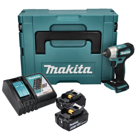 Makita DTW180RF1J Boulonneuse à choc 180Nm 18V 3/8" Brushless + 2x Batteries 5,0Ah + Chargeur + Coffret Makpac