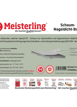 Meisterling 10x Schaum Nageldicht Band 3 mm x 45 mm x 30 m ( 10x 006040000040 )