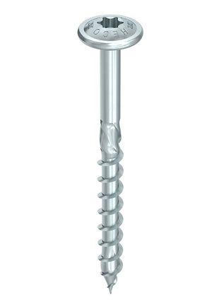 HECO TOPIX plus tornillos profesionales para construcción en madera 8,0 x 140 mm 50 piezas (61280) tornillo para madera con rosca parcial, cabeza con arandela, accionamiento en T, galvanizado azul, A3K