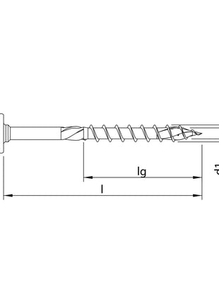 HECO TOPIX plus Vis à bois professionnelle 8,0 x 140 mm, Filetage partiel , Tête ronde large, T-Drive, Galvanisé bleu, A3K, 50pcs. ( 61280 )