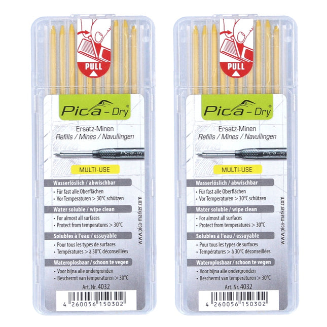 Pica DRY Ersatz Minen Wasserlöslich Gelb 20 Stk. ( 2x 4032 )