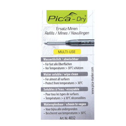 Pica DRY Longlife Automatic Pen Tieflochmarker ( 3030 ) + 10 tlg. Ersatz Minen Set Wasserlöslich Gelb ( 4032 )