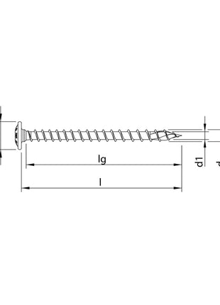 HECO TOPIX plus Profi Vis à bois 8,0 x 80 mm, filetage complet, tête plate, T-Drive, galvanisée bleue, A3K - 100 pcs. (2x 61245)