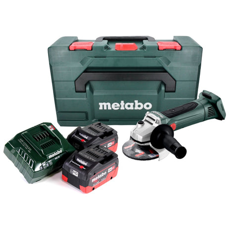 Metabo W 18 LTX 125 Akku Winkelschleifer 18 V 125 mm + 2x Akku 5,5 Ah + Ladegerät + metaBOX