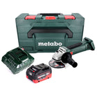 Amoladora angular a batería Metabo W 18 LTX 125 18 V 125 mm + 1x batería 8,0 Ah + cargador + metaBOX