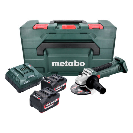 Metabo W 18 LTX 125 Meuleuse d'angle sans fil 18 V 125 mm (602174610) + 2x Batteries 4,0 Ah + Chargeur + Coffret metaBOX