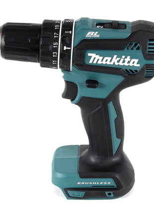 Makita DHP 485 Z Perceuse-visseuse à percussion sans fil 18 V 50 Nm Brushless + Jeu de 26 douilles à embouts - sans batterie, sans chargeur