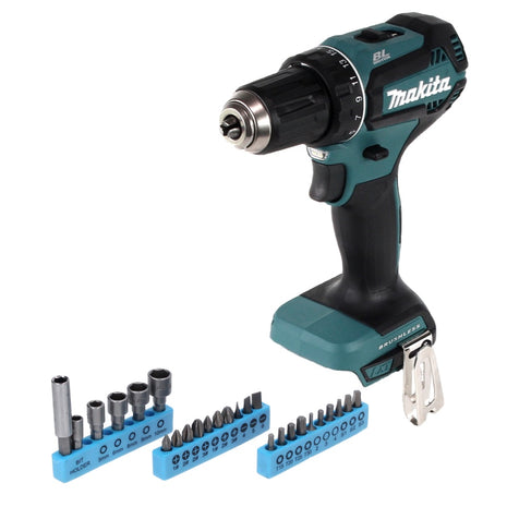 Makita DDF 485 Z Akku Bohrschrauber 18 V 50 Nm Brushless + 26 tlg. Bit Steckschlüssel Set - ohne Akku, ohne Ladegerät