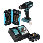 Makita DDF 485 RF1 Akku Bohrschrauber 18 V 50 Nm Brushless + 1x Akku 3,0 Ah + Ladegerät + 40 tlg. Bit Bohrer Set