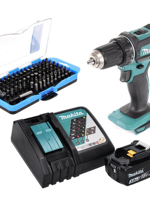 Makita DDF 482 RF1 perceuse-visseuse sans fil 18 V 62 Nm + 1x batterie 3,0 Ah + chargeur + jeu d'embouts 100 pièces