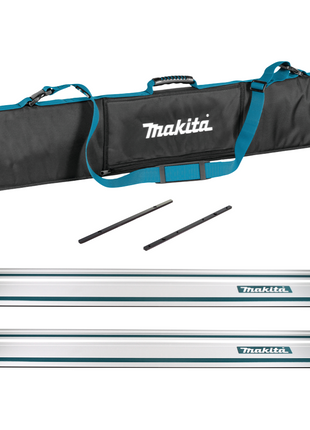 Makita Rail de guidage pour scies 1000mm + 2x Éclisses de liaison de rail de guidage + Sac, 2pcs. (2x 199140-0)