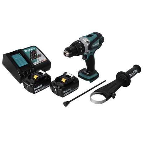 Makita DHP 458 RF Perceuse-visseuse à percussion sans fil 18 V 91 Nm + 2x Batteries 3,0 Ah + Chargeur